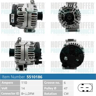 Hoffer H5510186 - Ģenerators www.autospares.lv