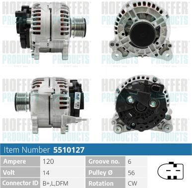 Hoffer H5510127 - Ģenerators autospares.lv