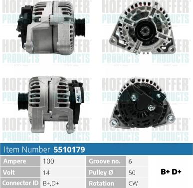 Hoffer H5510179 - Ģenerators autospares.lv