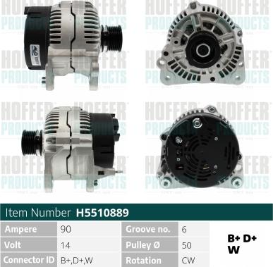 Hoffer H5510889 - Ģenerators www.autospares.lv