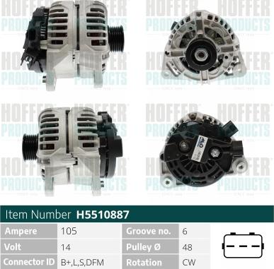 Hoffer H5510887 - Ģenerators www.autospares.lv