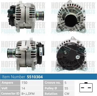 Hoffer H5510304 - Ģenerators autospares.lv