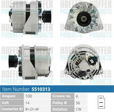 Hoffer H5510313 - Ģenerators autospares.lv