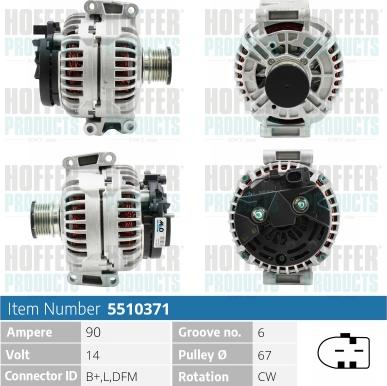 Hoffer H5510371 - Ģenerators autospares.lv