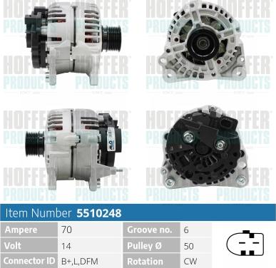 Hoffer H5510248 - Ģenerators autospares.lv