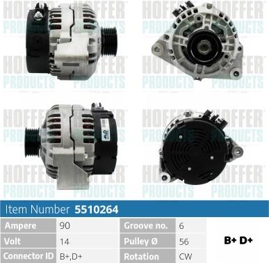 Hoffer H5510264 - Ģenerators autospares.lv