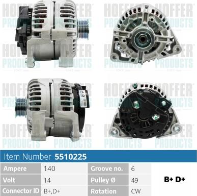 Hoffer H5510225 - Ģenerators autospares.lv