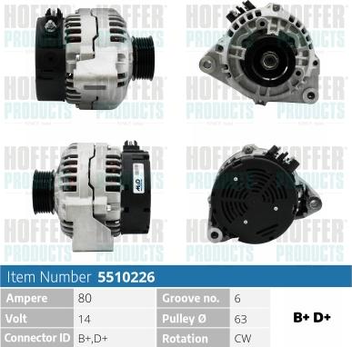 Hoffer H5510226 - Ģenerators autospares.lv