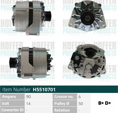 Hoffer H5510701 - Ģenerators www.autospares.lv