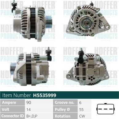 Hoffer H5535999 - Ģenerators autospares.lv