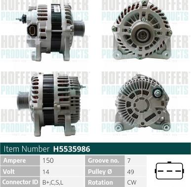 Hoffer H5535986 - Ģenerators autospares.lv