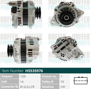 Hoffer H5535976 - Ģenerators autospares.lv