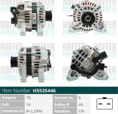 Hoffer H5535446 - Alternator www.autospares.lv