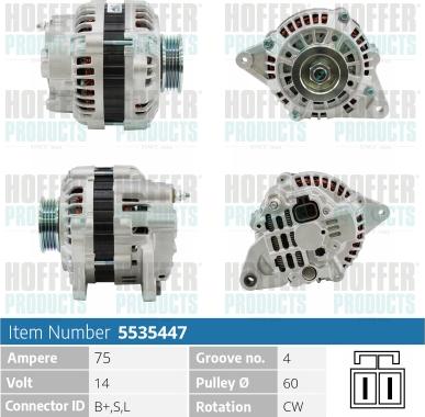 Hoffer H5535447 - Ģenerators autospares.lv