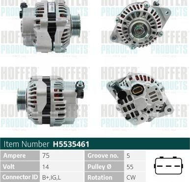 Hoffer H5535461 - Ģenerators www.autospares.lv