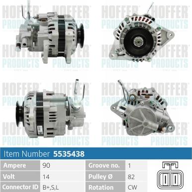 Hoffer H5535438 - Ģenerators autospares.lv