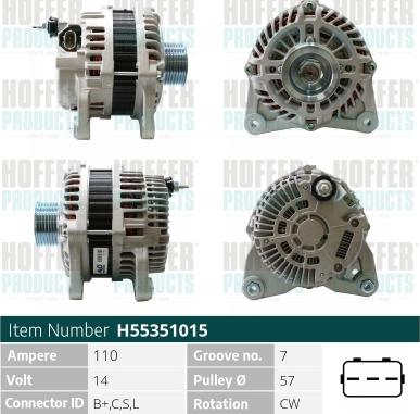 Hoffer H55351015 - Ģenerators www.autospares.lv