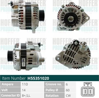 Hoffer H55351020 - Ģenerators www.autospares.lv