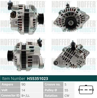 Hoffer H55351023 - Ģenerators autospares.lv