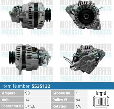 Hoffer H5535132 - Ģenerators autospares.lv