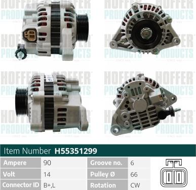 Hoffer H55351299 - Ģenerators autospares.lv