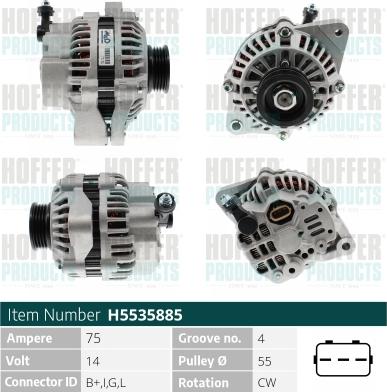 Hoffer H5535885 - Ģenerators autospares.lv