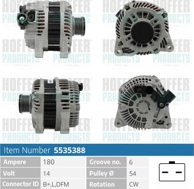 Hoffer H5535388 - Ģenerators autospares.lv