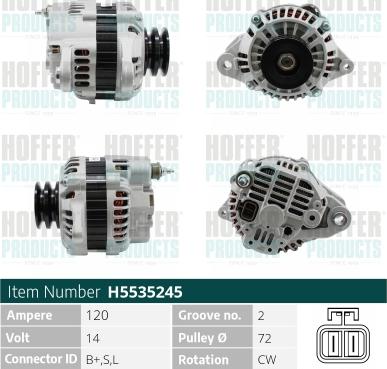 Hoffer H5535245 - Ģenerators autospares.lv