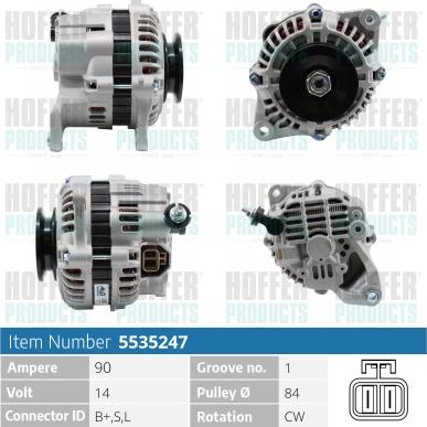 Hoffer H5535247 - Ģenerators www.autospares.lv