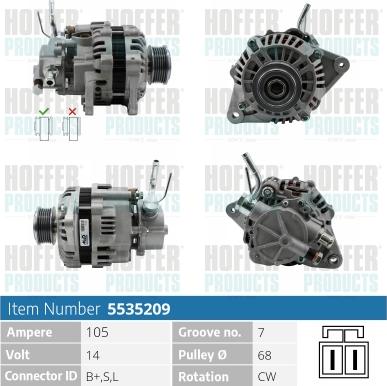 Hoffer H5535209 - Ģenerators autospares.lv