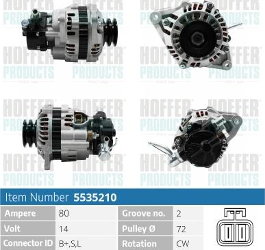 Hoffer H5535210 - Alternator www.autospares.lv