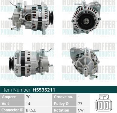 Hoffer H5535211 - Ģenerators autospares.lv