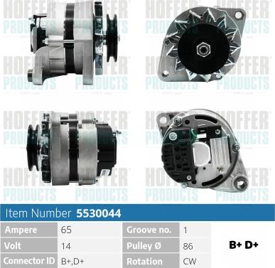 Hoffer H5530044 - Ģenerators autospares.lv