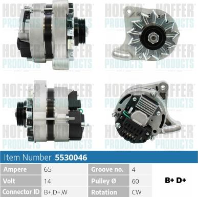 Hoffer H5530046 - Ģenerators autospares.lv