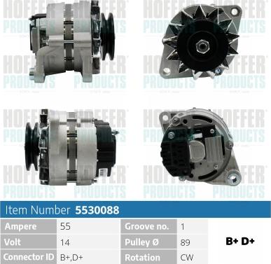 Hoffer H5530088 - Ģenerators autospares.lv