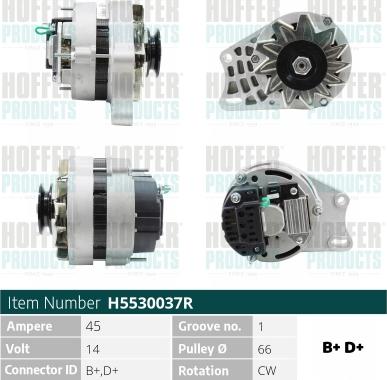 Hoffer H5530037R - Alternator www.autospares.lv