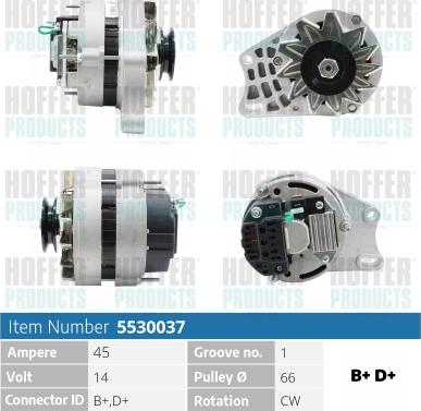 Hoffer H5530037 - Alternator www.autospares.lv