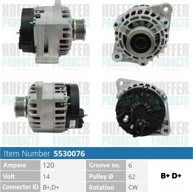 Hoffer H5530076 - Ģenerators autospares.lv