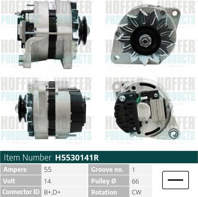 Hoffer H5530141R - Ģenerators autospares.lv