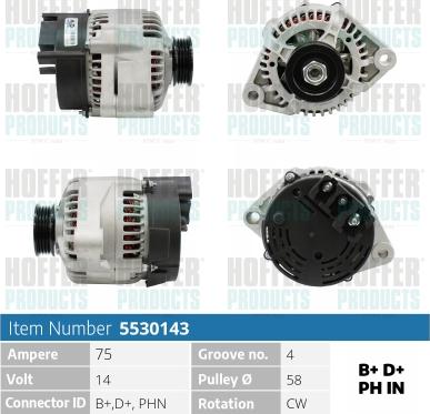 Hoffer H5530143 - Ģenerators autospares.lv