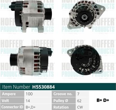 Hoffer H5530884 - Ģenerators autospares.lv