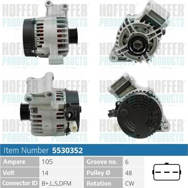 Hoffer H5530352 - Ģenerators autospares.lv