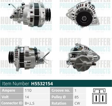 Hoffer H5532154 - Ģenerators autospares.lv