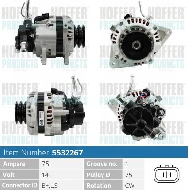 Hoffer H5532267 - Ģenerators www.autospares.lv