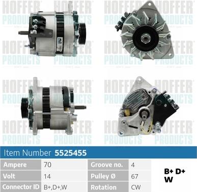 Hoffer H5525455 - Ģenerators autospares.lv