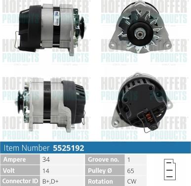 Hoffer H5525192 - Ģenerators autospares.lv