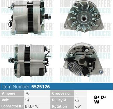 Hoffer H5525126 - Alternator www.autospares.lv