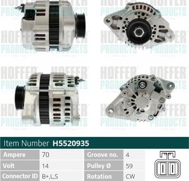 Hoffer H5520935 - Ģenerators autospares.lv