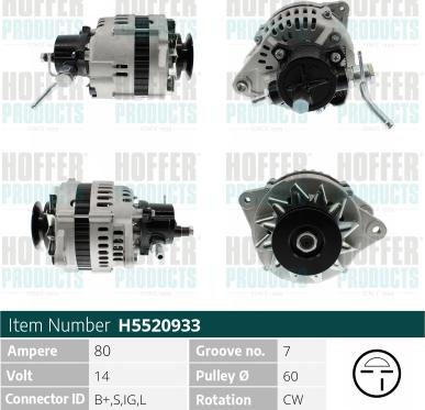 Hoffer H5520933 - Ģenerators autospares.lv