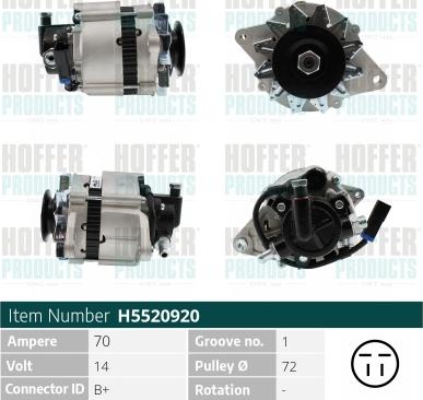 Hoffer H5520920 - Ģenerators www.autospares.lv